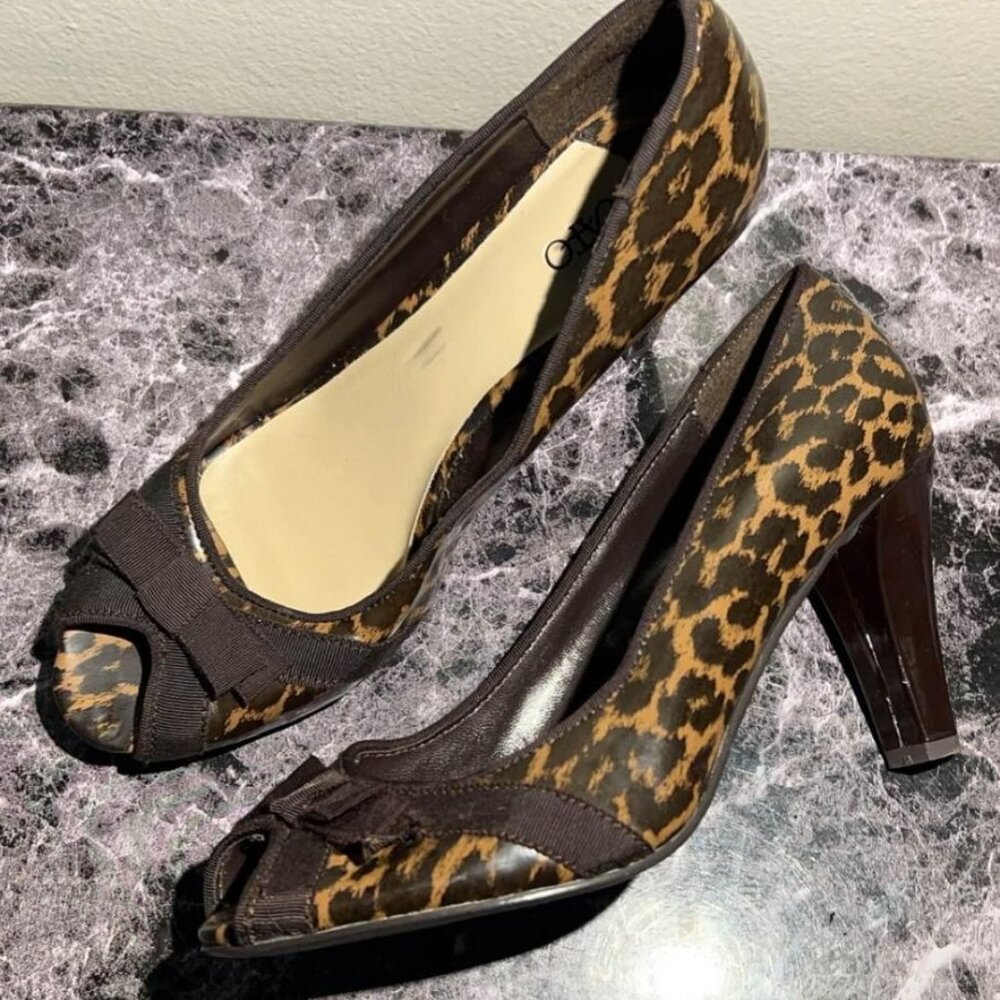 Cato Cheetah Print Brown Heels